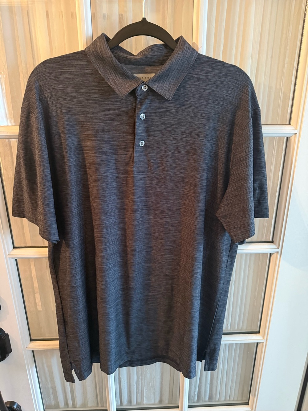 PGA Tour Airflux Men's Medium Heathered Dark Gray Golf Polo Moisture Wicking